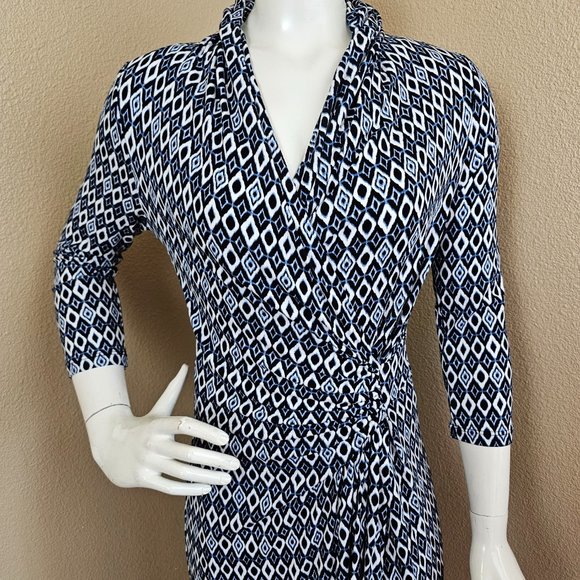KAREN KANE Pacific Sunrise Cascade Wrap Print Dress NEW~Size S - Picture 4 of 16